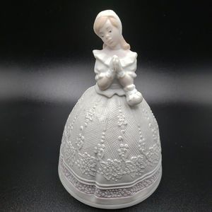 Vintage 1994 Lladro Porcelain Girl Woman Hand Bell Hand Made in Spain Communion